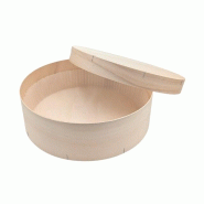 Boîte ronde en bois Ø240mm H75mm avec caissette blanche par 36 pièces JORIDEAL - beige en carton 3519400392365