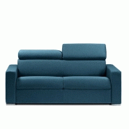 CANAPÉ CONVERTIBLE EXPRESS DARWIN TÊTIÈRES RÉGLABLES COUCHAGE 160CM MATELAS 16CM TISSU TWEED BLEU PÉTROLE