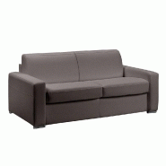 CANAPÉ EXPRESS MASTER COUCHAGE 140CM MATELAS 18CM SOMMIER LATTES RENATONISI POLYURÉTHANE TAUPE