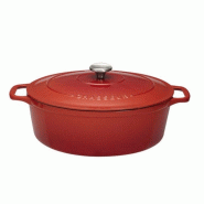 CHASSEUR cocotte ovale en fonte émaillée 33cm rubis sublime puc473358 - rouge 3244334733587