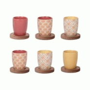 Coffret de 6 tasses et sous tasses Rangoli - 10 cl Multicolore Rond Grès Table Passion 5.8x5.8 cm - multicolore Grès 3106232970429 Coffret de 6 tasses et sous tasses Rangoli - 10 cl Multicolore Rond Grès Table Passion 5.8x5.8 cm - multicolore Grès 3106232970429