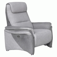 FAUTEUIL RELAX ÉLECTRIQUE ZILIA TISSU GRIS CLAIR / GRIS FONCÉ