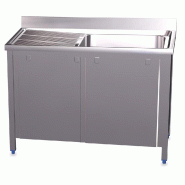 FRICOSMOS Évier à portes coulissantes ou battantes avec une cuve à droite - inox FRFRI010D