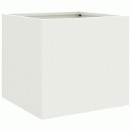 Helloshop26 - Jardinière bac lit surélevé plantes fleurs terrasse jardin 32 x 30 x 29 cm acier blanc 02_0037506 - blanc acier 3000214255873