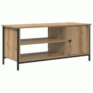 Helloshop26 - Meuble TV moderne avec étagères pratiques 100 x 40 x 45 cm style minimaliste en bois d'ingénierie marron 02_0052477 - marron Bois mas