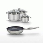 Lot Poêle 24cm & Faitouts 14/20/24cm Elo Profi Therm Platinum - gris inox 3176239988994