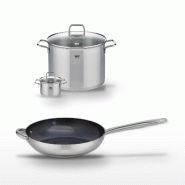 Lot Poêle 32cm Elo Profi Therm Platinum et 2 Faitouts Elo Citrin - gris inox 3176239952094