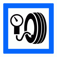 Panneau services station de gonflage - usage gratuit hors station service - CE26 Panneau services station de gonflage - usage gratuit hors station service - CE26