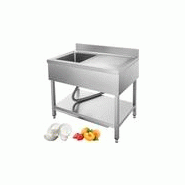 Plonge inox evier de cuisine résistance à corrosion 94x60x100cm acier inox 201 -  vevor