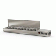 Présentoir à ingrédients 2245mm 10 GN 1/3 couvercle inox Coreco