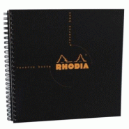 RHODIA Lot de 5 Reverse Book Classic noir 210x210, 160p./80 feuilles microperforées 80 g/m² reliure intégrale, quadrillé 5x5 - 3037921936092