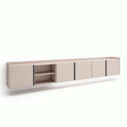 SKRAUT HOME Meuble TV, Banc Télé, 309x50x35 cm, Pour les TV jusqu'à 80", Suspendu, Mural, LED, Beige - beige Bois manufacturé 647_6