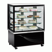Tecfrigo Vitrine aluminium positive ventilée 380 Litres 2 portes coulissantes vitrées, noire, sur roulettes, 300 W, 220 V - MONO - noir 3666562010023