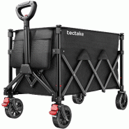 TecTake GmbH tectake Chariot pliable ROLLRIDER avec poignée télescopique et roues profilées  Noir - noir multi-matériau 406297