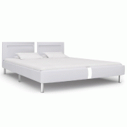 VidaXL Cadre de lit avec LED sans matelas blanc 180x200 cm Modèle Quervelis - 280855