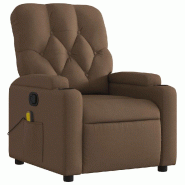 VidaXL Fauteuil de massage inclinable Marron Tissu Modèle Arlonora - 8721012201415