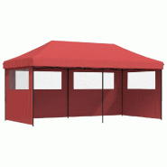 VidaXL Tente de réception pliable escamotable avec 3 parois latérales Modèle AbriCloud 306 - rouge 4004947