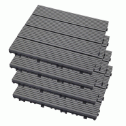 WellHome - Lot de 4 dalles extérieures 30x30cm en polypropylène en couleur gris clair - gris plastique polypropylène WH17556