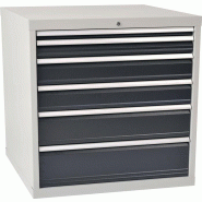 Armoire à tiroirs H1019xl1005xP736 mm gris/anthr. 6 tiroir extraction totale Armoire à tiroirs H1019xl1005xP736 mm gris/anthr. 6 tiroir extraction totale