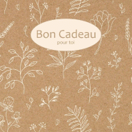 Bon cadeau kraft fleuri naturel 12x12cm - par 12