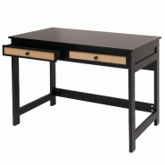 Décoshop26 - Bureau table de travail bureau pour ordinateur portable avec tiroirs 78 x 110 x 60 cm bois noir 04_0009481 - noir Bois massif 3000267500