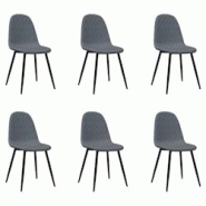 Décoshop26 - Set de 6 chaises de salle à manger design moderne en velours gris foncé coutures losange DEC025688 - gris 3000255387724 Décoshop26 - Set de 6 chaises de salle à manger design moderne en velours gris foncé coutures losange DEC025688 - gris 3000255387724