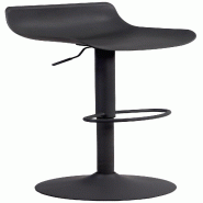 Décoshop26 - Tabouret de bar x1 avec repose-pieds cadre en métal noir assise plastique noir 10_0005593 - noir métal 3000265105790