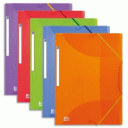 ELBA Lot de 5 Lot de 10 chemises 3 rabats à élastiques Standard A4, en polypro coloris assortis (5) - 3148240080974