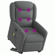 Fauteuil inclinable de massage électrique Gris foncé Tissu Modèle Paloma - 8721102962073