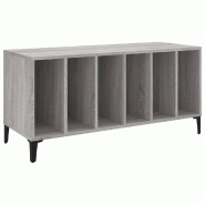Helloshop26 - Armoire à disques vintage classique 100 x 38 x 48 cm multifunctionnelle style industriel en bois sonoma gris 02_0049226 - gris métal 3