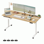 Helloshop26 - Bureau électrique réglable en hauteur bureau assis-debout surface 60 x 120 cm réglable en continu fonction mémoire de 12_0004592 - a