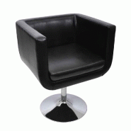 Helloshop26 - Fauteuil siège tabouret lounge club design moderne réglable noir 1102021/3 - noir acier 3000140041304