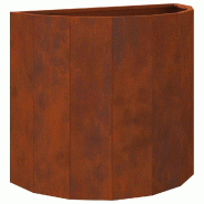 Helloshop26 - Jardinière demi-ronde design moderne terrasse jardin 60 x 30 x 50 cm en acier rouillé 02_0052963 - métal 3000237678451