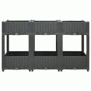 Helloshop26 - Jardinière lit surélevé plantes fleurs jardin 120 x 40 x 71 cm polypropylène gris foncé 02_0000908 - 3000072431532 Helloshop26 - Jardinière lit surélevé plantes fleurs jardin 120 x 40 x 71 cm polypropylène gris foncé 02_0000908 - 3000072431532
