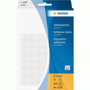 HERMA 2464 pastilles adhésives coloris blanc, Ø 13 mm (32 feuilles 11x17 / cdt) - 2230