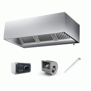 Hotte caisson avec moteur 3000x900x450 mm avec variateur, éclairage, filtre et robinet de vidange (Puissant) PREMIUM / GOLDINOX - 3701770822614