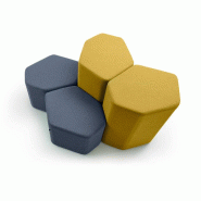 Ensemble de 4 poufs Bazalto 2 petits et 2 grands en tissu Ensemble de 4 poufs Bazalto 2 petits et 2 grands en tissu