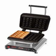 Neumärker® Gaufrier Thermocook® incl. Plaques interchangeables Gaufre de Bruxelles (fonte avec revêtement antiadhésif) - gris inox 12-40801-15_B