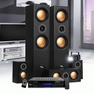 Pack Home-Cinéma - Evidence Acoustics EA950-PG - 5 enceintes 850W - Ampli 5.1 USB BT FM - 4 x75W, 3 x20W - Mini Strobe inclus - 3666638043603