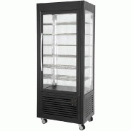 Roller Grill Vitrine 4 faces, verticale, positive ventilée, noire 480 litres RD 80 FB - noir verre RD 80 FB