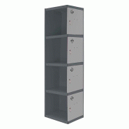 SimonRack Cassier métallique 4 portes ADDITIONNEL démonté ANTHRACITE/GRIS 1800x300x500 mm (haut x largeur x profondeur) - 8425437106705