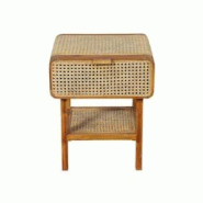 SIT Möbel Table de chevet | 1 tiroir, 1 étagère | Teck avec tressage en rotin | Naturel | L 48 x P 45 x H 60 cm - marron multi-matériau 07959-01 SIT Möbel Table de chevet | 1 tiroir, 1 étagère | Teck avec tressage en rotin | Naturel | L 48 x P 45 x H 60 cm - marron multi-matériau 07959-01