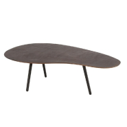 TABLE DE SALON MISTE EN ALUMINIUM MARRON / LARGE