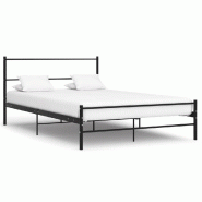 VidaXL Cadre de lit sans matelas noir métal 120x200 cm Modèle Nermelor - 284690