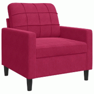 VidaXL Fauteuil Rouge bordeaux 60 cm Velours Modèle Wervelor - 4007608