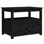 VidaXL Table basse Noir 71x49x55 cm Bois massif de pin Modèle Balcon Horizon Prime - 820940XL