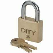 Cadenas à clés s&amp;#039;entrouvrants corps laiton anse acier cémenté city 45