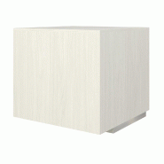 Caisson de rangement 1 tablette noyer clair et socle inox 76x76x70cm