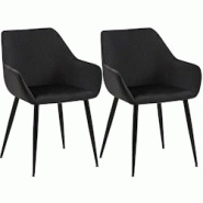CLP Chaise de salle à manger Luena Noir /Velours - noir textile 327455 CLP Chaise de salle à manger Luena Noir /Velours - noir textile 327455