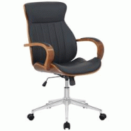 CLP Fauteuil de bureau Melilla en similicuir Noyer / Noir - marron polyester 314327 CLP Fauteuil de bureau Melilla en similicuir Noyer / Noir - marron polyester 314327